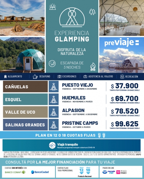 Experiencias Glamping en Argentina