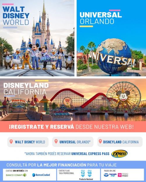 Disney & Universal Reservá On Line desde nuestra web