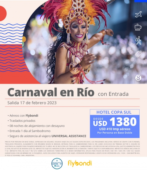 Carnaval en Río 2023 Cupos OK