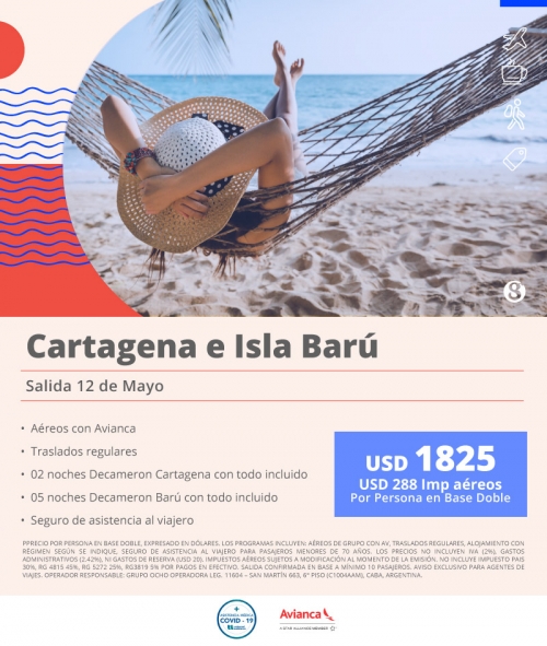 Cartagena e Isla Barú Oferta Mayo Cupos Ok