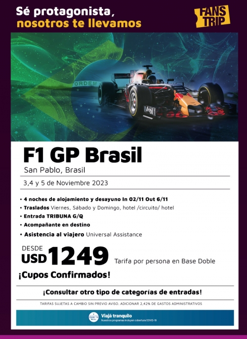 Fórmula 1 San Pablo programa con entradas