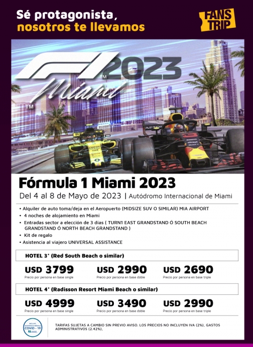 Fórmula 1 Miami 2023 programa con entrada