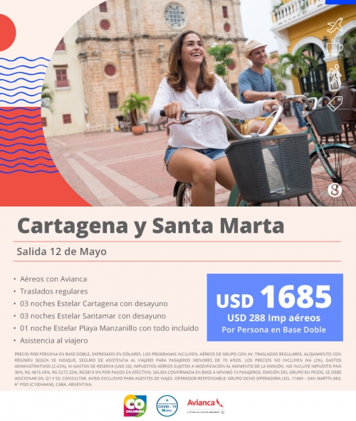 Cartagena y Santa Marta Oferta Mayo Cupos Ok